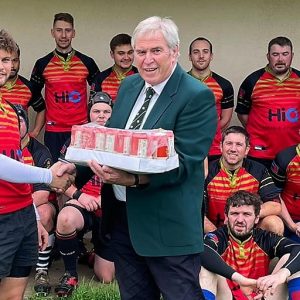 Plympton Victoria RFC receive the Sandford Orchard Devon Merit table team of the month October 2022